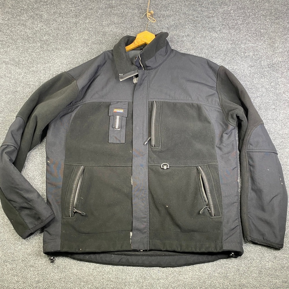 Blaklader Workwear Fleece Jacket Mens XXL Black Full Zip Reinforced Utility Coat